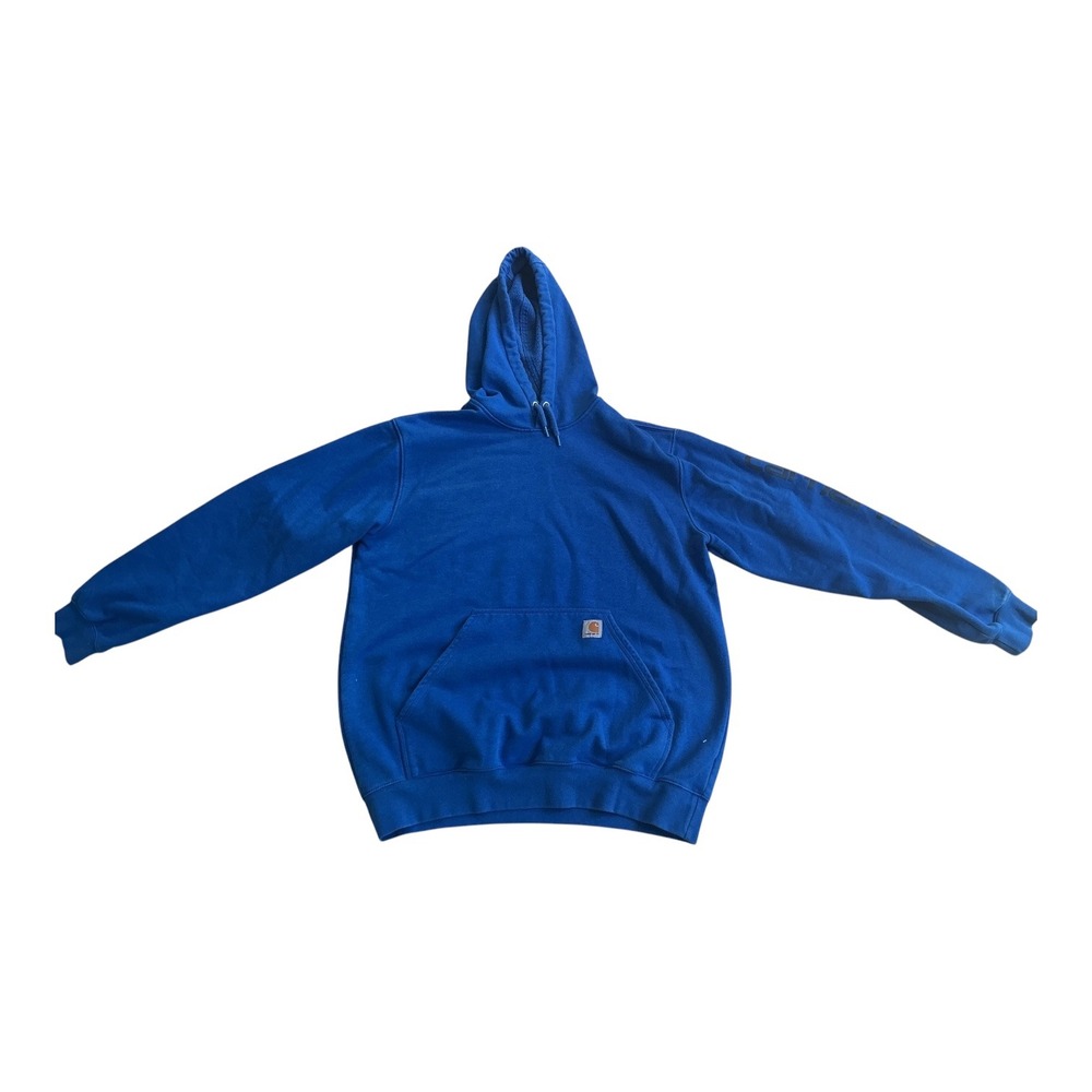 Carhartt Mens K288 Loose Fit Logo Sleeve Hoodie Royal Blue Large - Picture 6 of 8